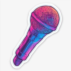 contour-cut sticker Karaoke aesthetic quality of the beautiful, 3d rendering, design sticker, vector art sticker, high resolution, detailed, on white background generated AI