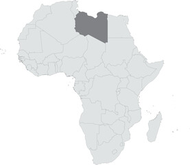 Detailed national location map of LIBYA within the great continent of Africa