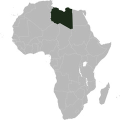 Detailed national location map of LIBYA within the great continent of Africa