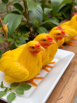 muslos de pollo amarillo