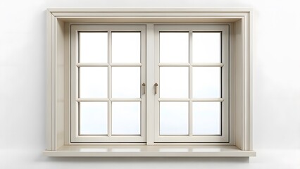 Fototapeta premium White Double-Hung Window with Gridded Panes