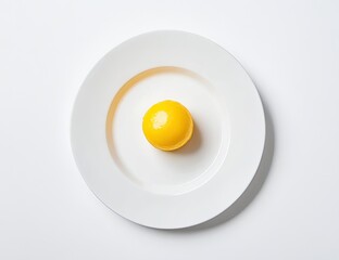 Round Yellow Dessert on White Plate
