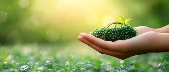 Eco-Friendly Car in Hands