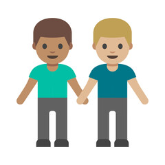 Children Holding Hands Clipart Illustration | Cartoon Friends Isolated on White Background