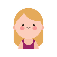 Adorable Kawaii Style Woman Avatar Icon