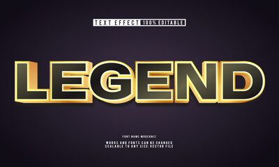 Elegant legend luxury text effect, fully editable.
