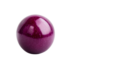 Shiny Purple Sphere on Black Background, cut out transparent