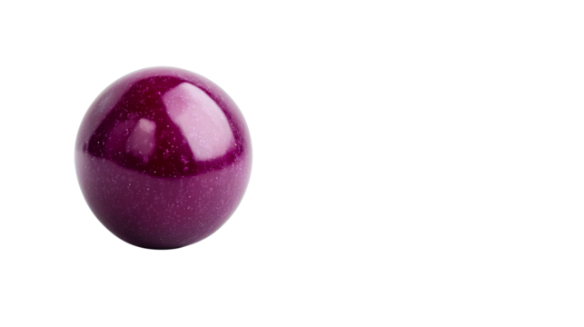 Shiny Purple Sphere on Black Background, cut out transparent