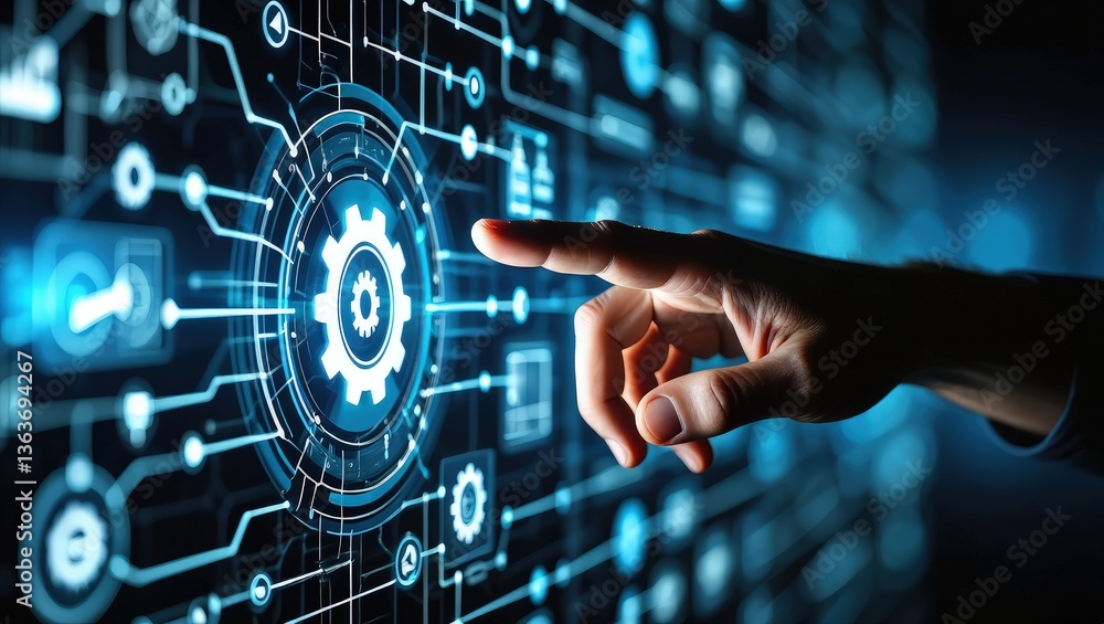 Poster automation of business or robotic process rpa technology. transfer of data between application. busi
