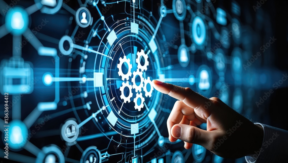 Aufkleber automation of business or robotic process rpa technology. transfer of data between application. busi