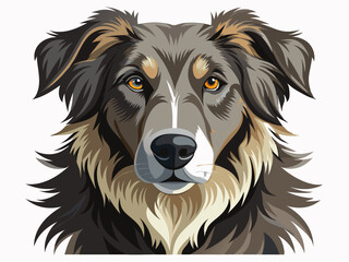 Fototapeta premium A highly detailed portrait of a majestic dog, isolated on a white background