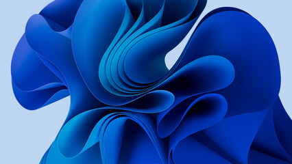 3D Abstract Blue Waves