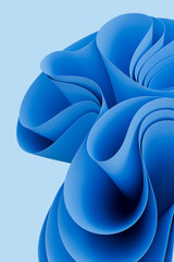 Abstract Blue Wavy Layers