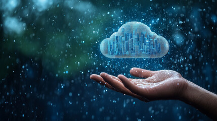 Smart City Vision: Hand Interacting with Urban Cloud & City Hologram

