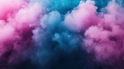 Naklejka premium Abstract Pink and Blue Smoke Cloudscape: A Dreamy, Ethereal Composition