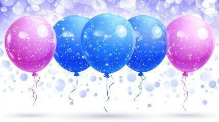 Festive Balloons Celebration: A Sparkling Delight of Pink and Blue
