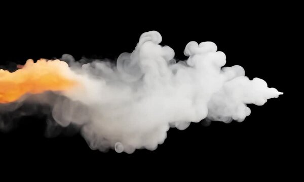 Isolated muzzle fire smoke explosion with Alpha channel