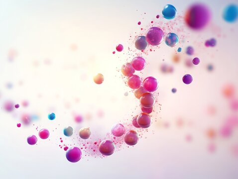 Nanotechnology Engineer management Abstract colorful spheres in dynamic motion.