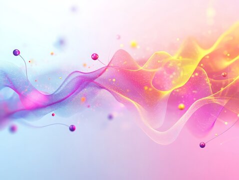 Nanotechnology Engineer management Colorful abstract waves with glowing particles.