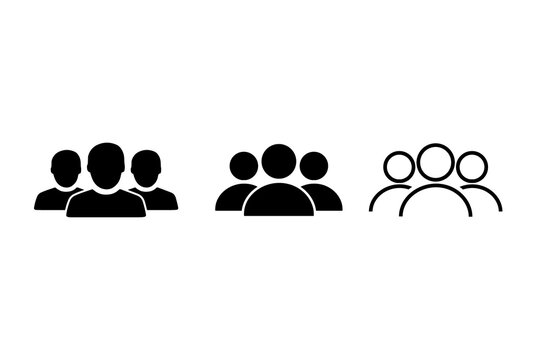 People icon, set of people, group icon, People group icon set team worker user. Employee people group icon team staff. Group of people or group of users. Persons symbol. Vector.
