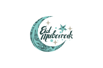 Eid al-Fitr Mubarak vector illustration. suitable for greeting card, poster and banner