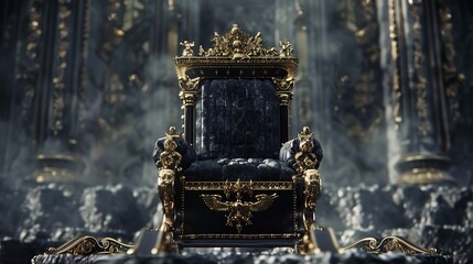 Dazzling crown on a throne, Glowing crown, King, Ruler, Copy space,Space for text,王座の上に眩い王冠、光り輝く王冠、キング、支配者、コピースペース,テキスト用スペース,Generative AI,11648x6528