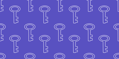 Pattern of keys on a blue background for design and decoration purposes