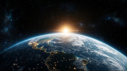 Fototapeta premium Earthrise, Space, Sunrise