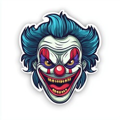 contour-cut sticker Clowning aesthetic quality of the beautiful, 3d rendering, design sticker, vector art sticker, high resolution, detailed, on white background generated AI