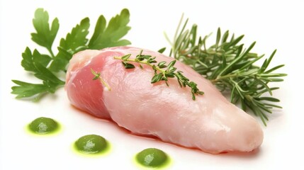 Culinary art chicken breast preparation kitchen food photography clean environment top-down view cooking concept