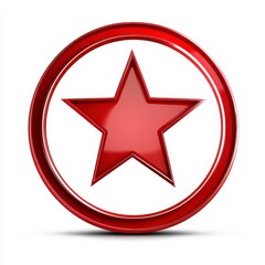 Fototapeta premium Red Circular Star Emblem