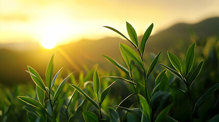 Sunrise Over Tea Plantation