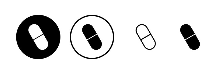 Pills icon logo design. capsule icon. Drug sign and symbol
