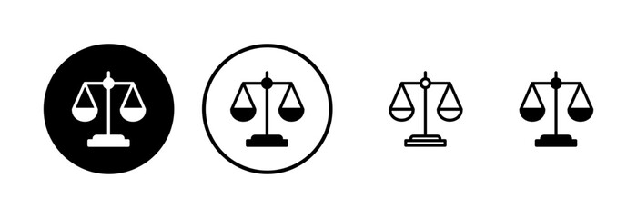 Scales icon logo design. Law scale icon. Justice sign and symbol