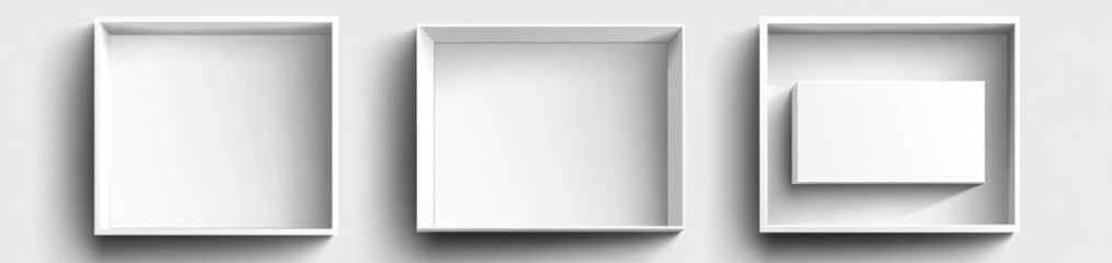 Empty White Boxes Arranged