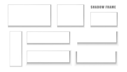 Rectangle paper shadow effect. Realistic shadow cast by a floating rectangular sheet for presentations, layouts, and design templates.
