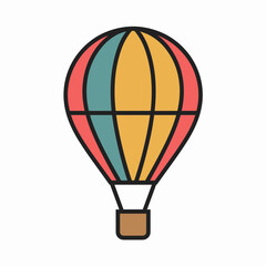 Naklejka premium Hot Air Balloon Icon for Travel and Adventure Themes