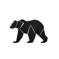 Obraz premium Stylized bear silhouette created with geometric shapes, symbolizing strength and nature's beauty in modern art