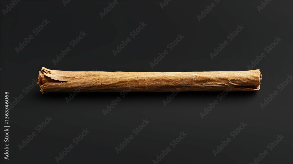 Poster ancient rolled paper scroll on black background illuminated with top down lighting