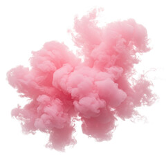 Abstract pink smoke cloud on transparent background for artistic design and creative projects