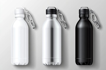 Three stainless steel water bottles