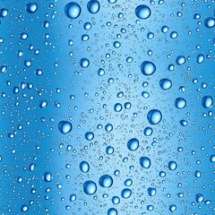 seamless Close-up view of water droplets glistening on a smooth blue surface creating a refreshing and serene atmosphere