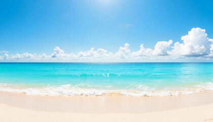 Fototapeta premium Serene beach scene with turquoise water