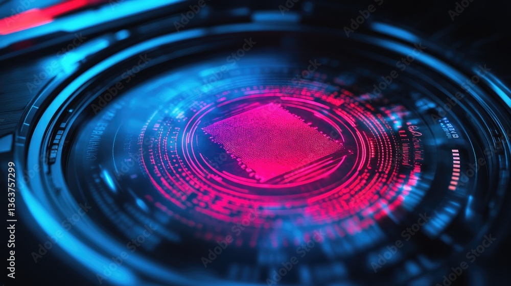 Poster futuristic cryptocurrency transaction interface with biometric authentication, ai-driven security, a