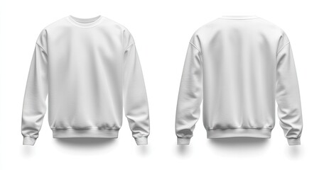 Blank sweatshirt, front and back view
