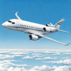 Obraz premium airplane in the sky AI generative