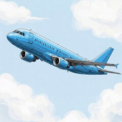 Obraz premium airplane in the sky AI generative