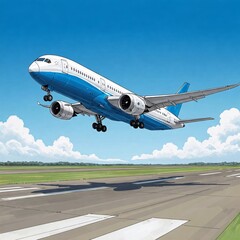 airplane in the sky AI generative