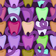 Medicine seamless teeth pattern for wrapping paper and fabrics and linens