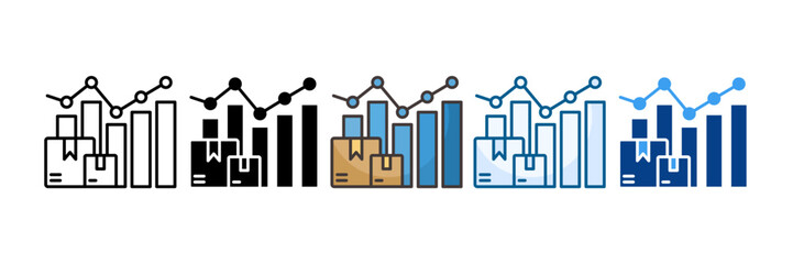 Market Saturation Icon Set Multiple Style Collection